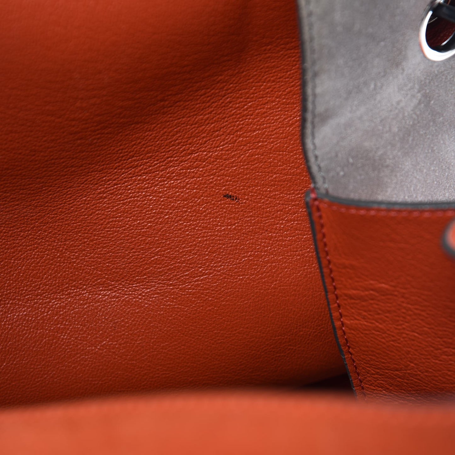 Calfskin Suede All Soft Shoulder Bag Grey Bright Orange Black