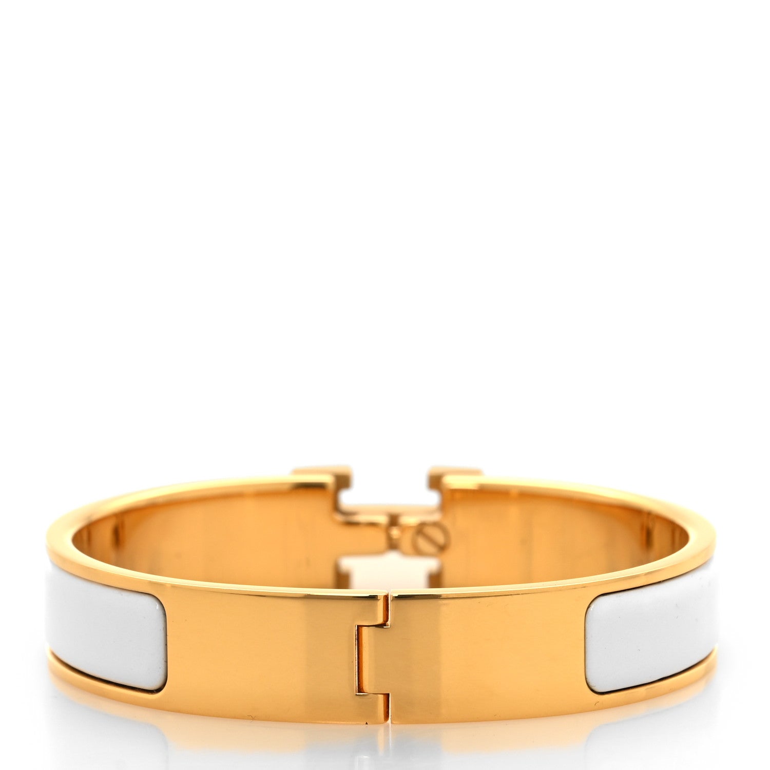 Hermes Enamel Narrow Clic Clac H Bracelet PM White 3 of 5