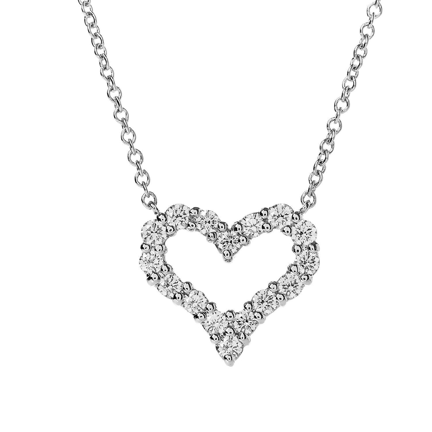 Platinum Diamond Mini Heart Pendant Necklace