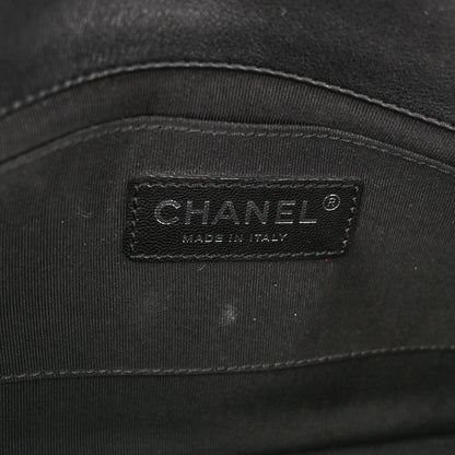 Chanel Calfskin Chevron Quilted Boy Convertible Clutch Flap Black 6 of 11