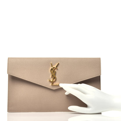 Saint Laurent Grain De Poudre Uptown Pouch Dark Beige 2 of 7
