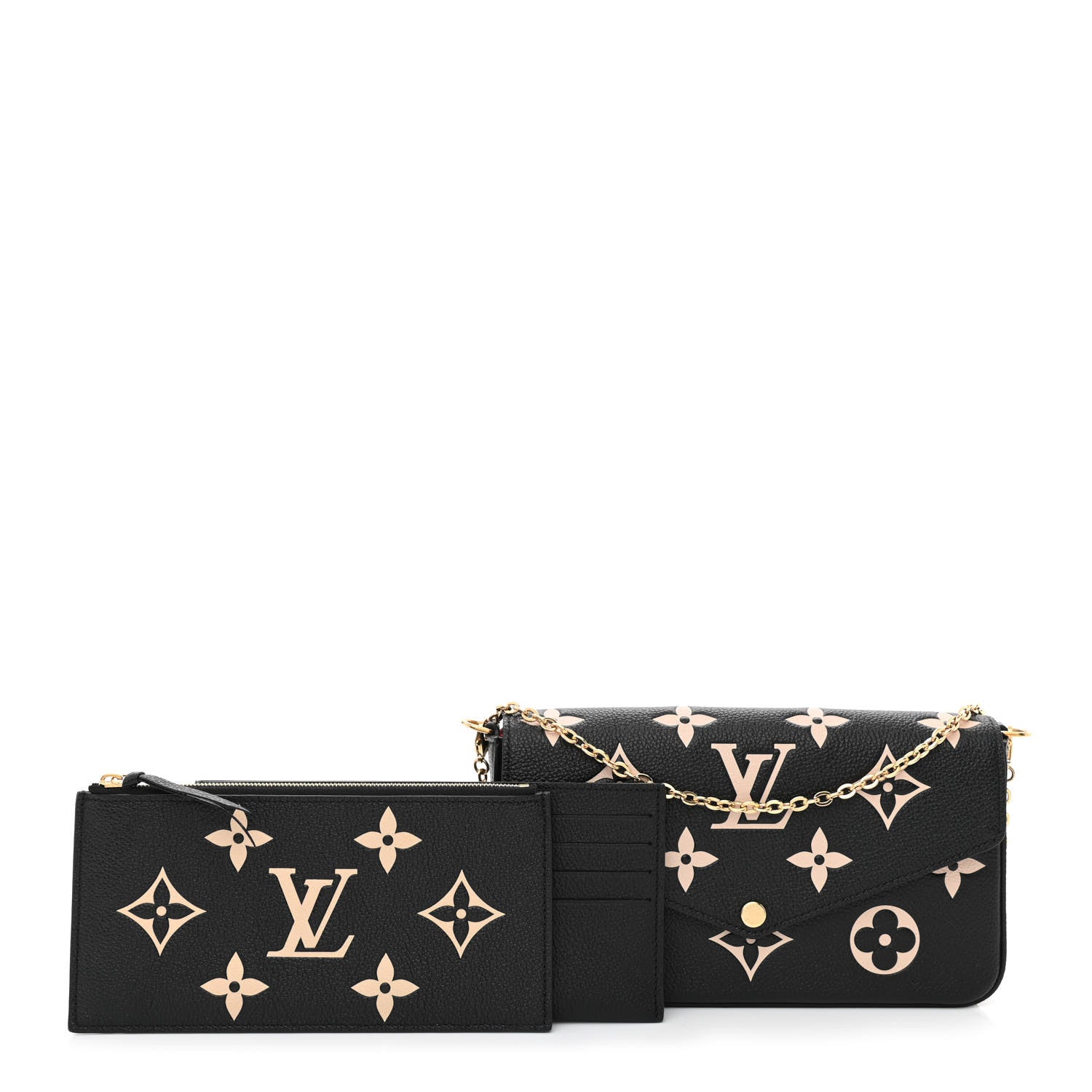 Louis Vuitton Empreinte Monogram Giant Felicie Pochette Black Beige 1 of 12