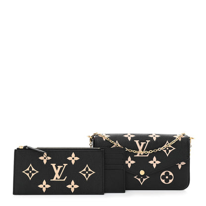 Louis Vuitton Empreinte Monogram Giant Felicie Pochette Black Beige 1 of 12