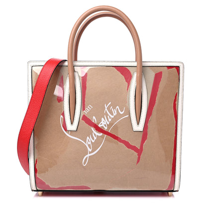 Christian Louboutin Loubi Kraft PVC Patent Calfskin Empire Medium Paloma Kraft Latte 1 of 9