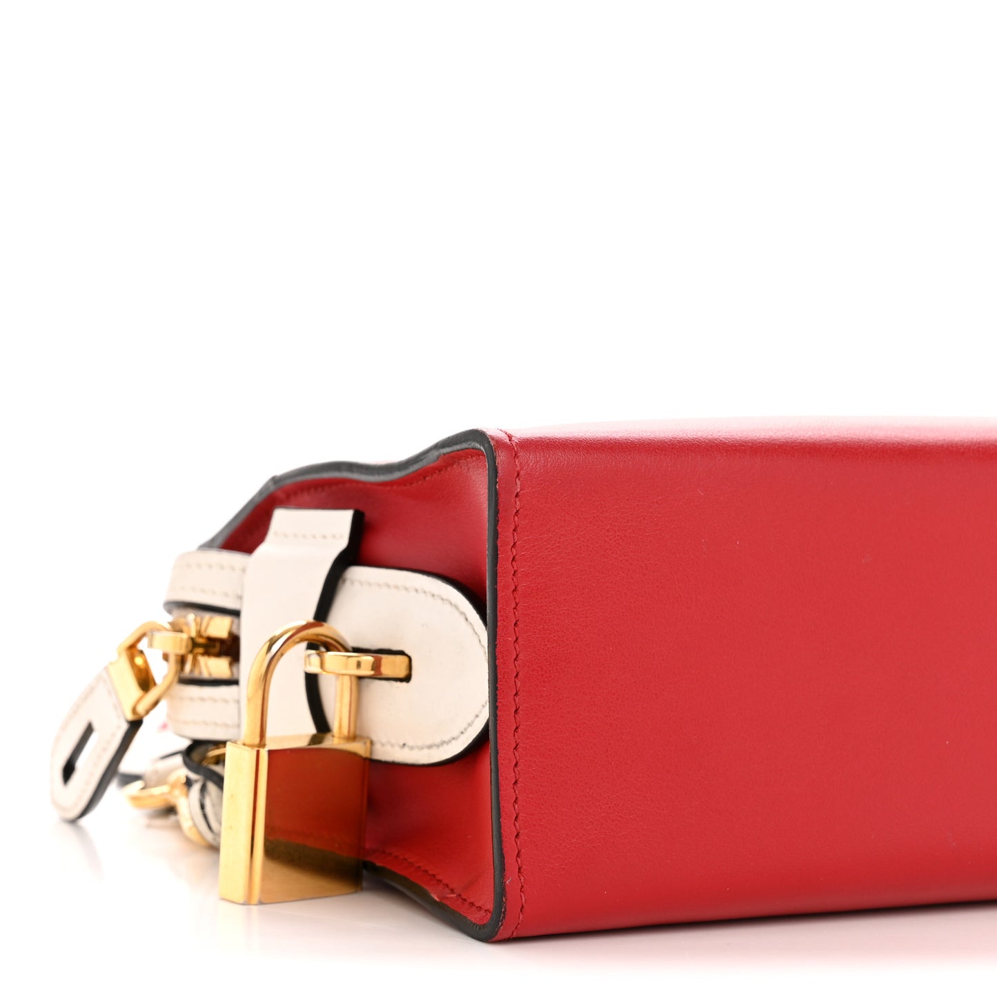 City Calf Saffiano Esplanade Crossbody Bag Fuoco White