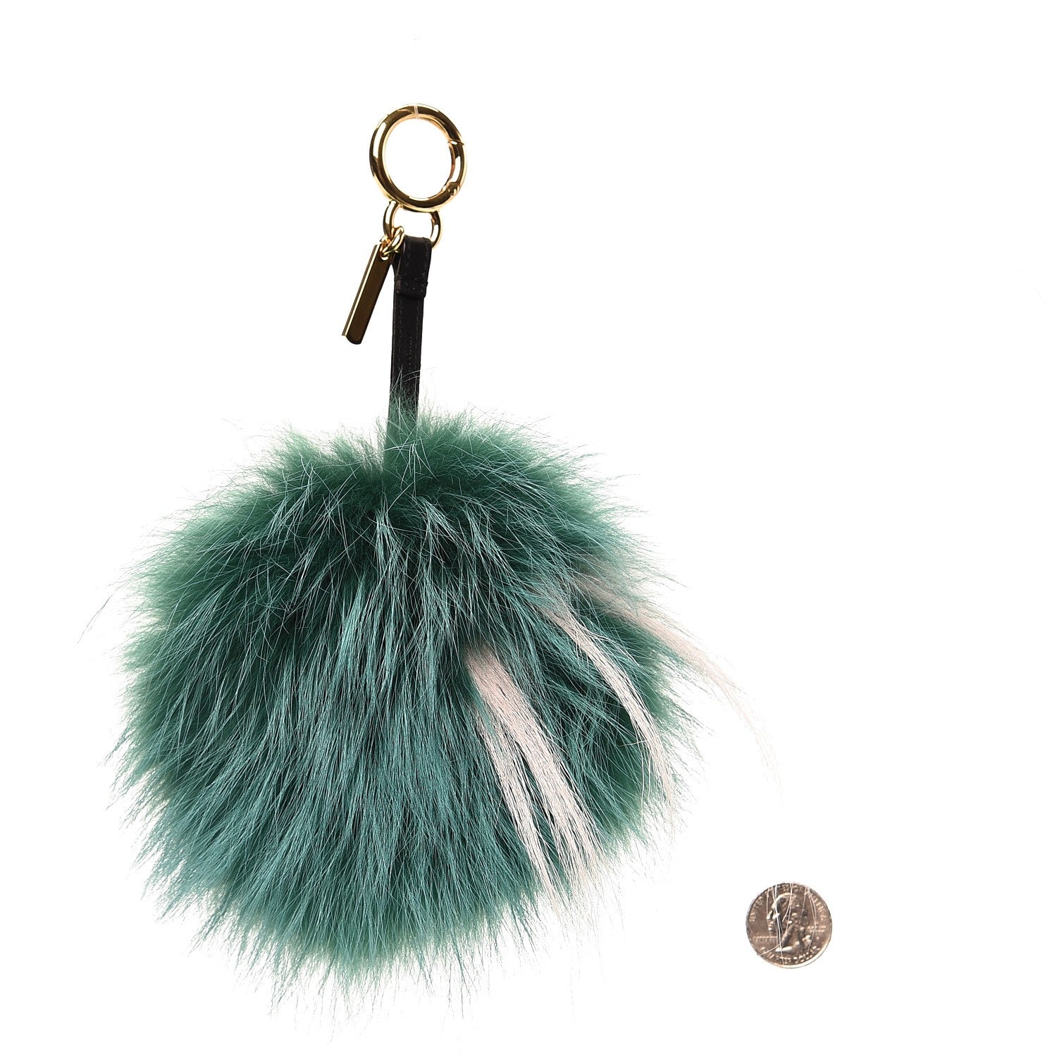 Fendi Fox Rabbit Goat Mink Fur Vitello Flamingo Minty Monster Bag Bug Charm Green Apple Multicolor 2 of 3
