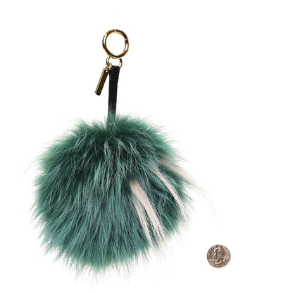 Fendi Fox Rabbit Goat Mink Fur Vitello Flamingo Minty Monster Bag Bug Charm Green Apple Multicolor 2 of 3