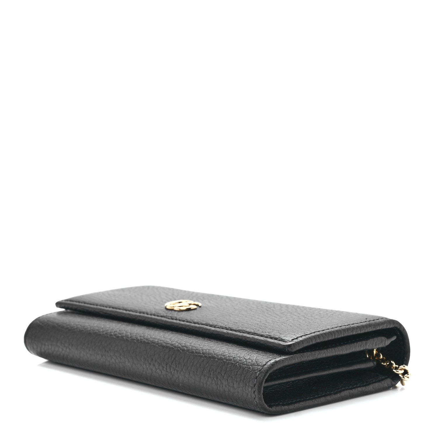 Gucci Calfskin Petite GG Marmont Wallet Chain Bag Black 10 of 12