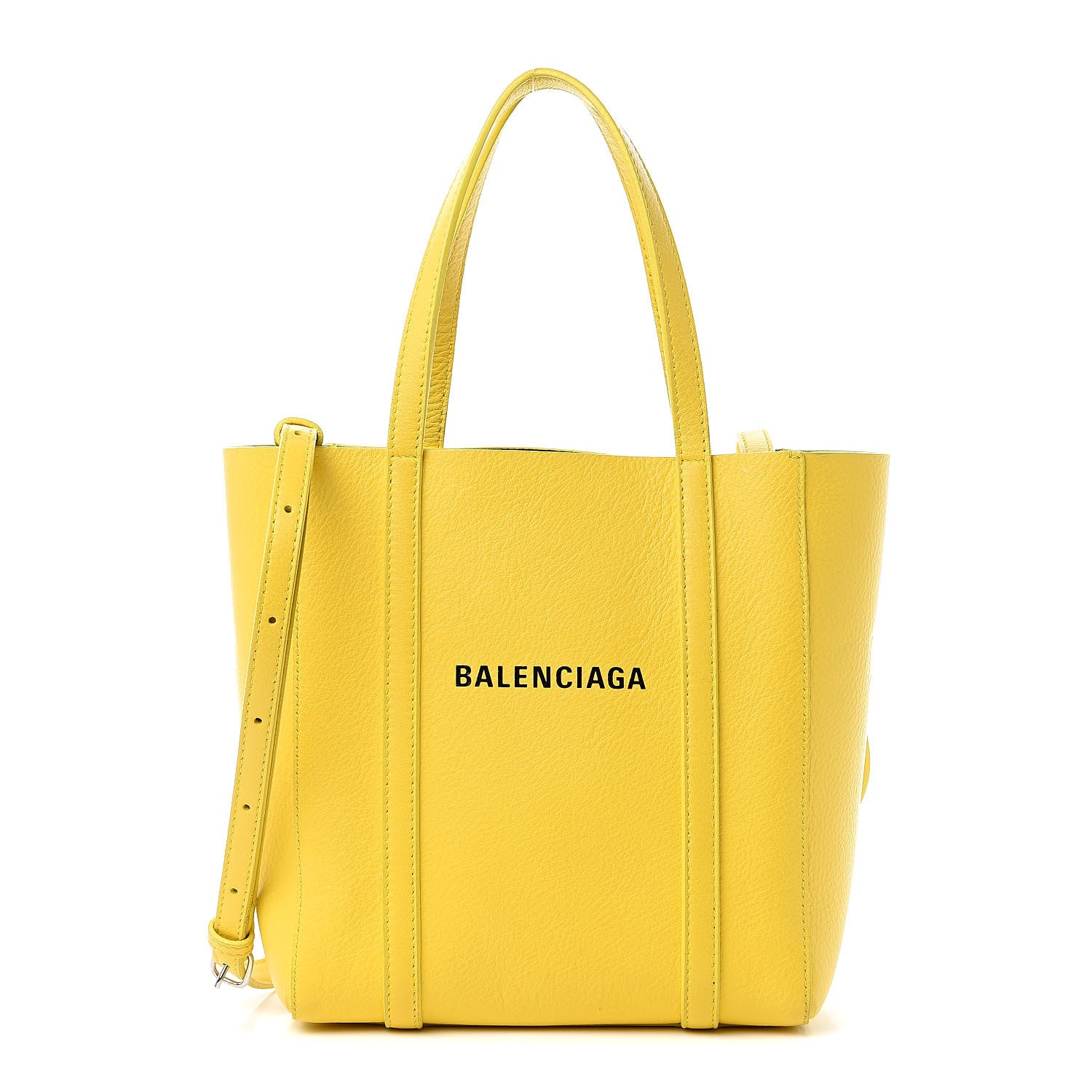 Balenciaga Smooth Calfskin Logo XXS Everyday Tote Jaune Soleil Black 1 of 11
