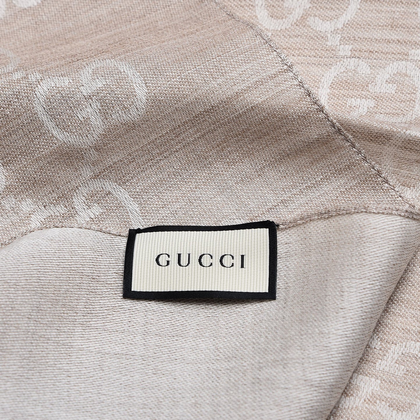 Wool Silk GG Monogram GGNat Scarf Sand