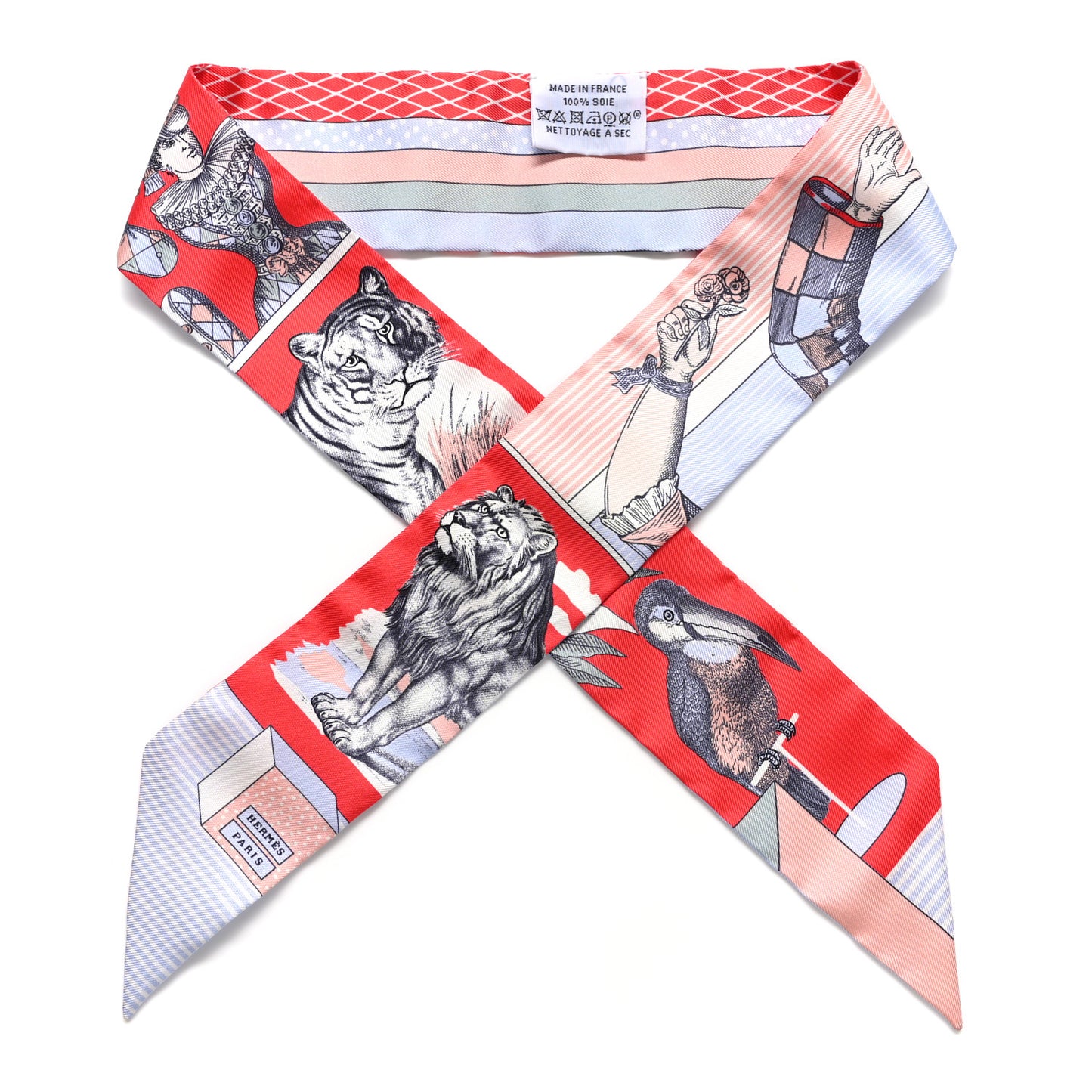 Silk Twilly Grand Theatre Nouveau Grenadine Ciel Rose