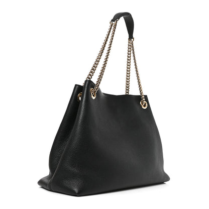 Gucci Pebbled Calfskin Medium Soho Chain Shoulder Bag Black 2 of 9