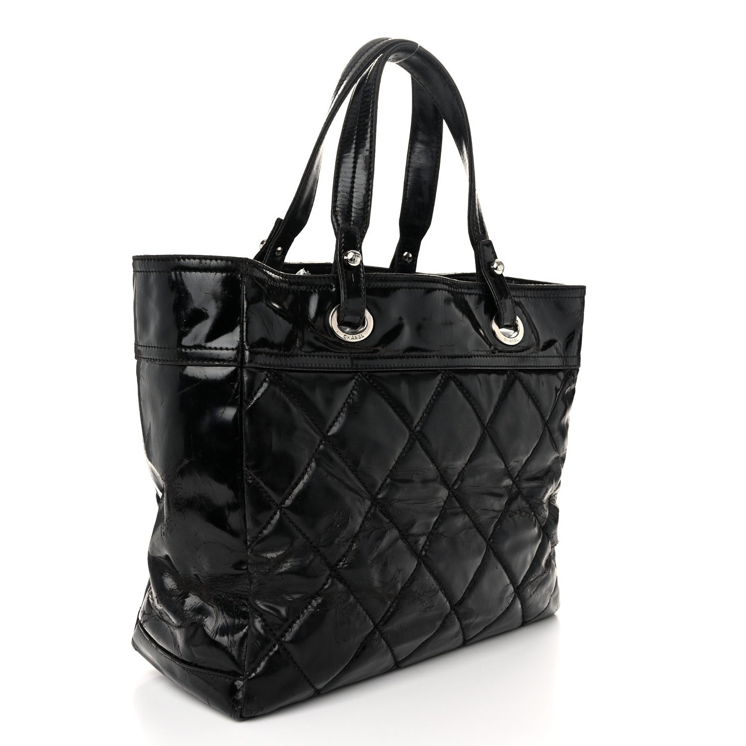 Chanel Vinyl Quilted Large Paris Biarritz Tote Black 3 of 13