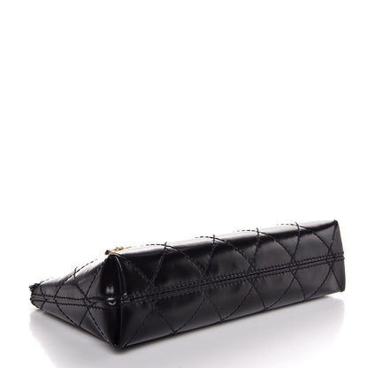 Chanel Glazed Calfskin Quilted CC Wristlet Black 4 of 6