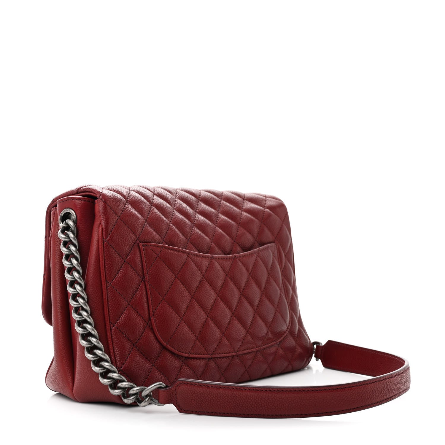Chanel Caviar Quilted Medium Rock In Rome Single Flap Burgundy 3 of 16