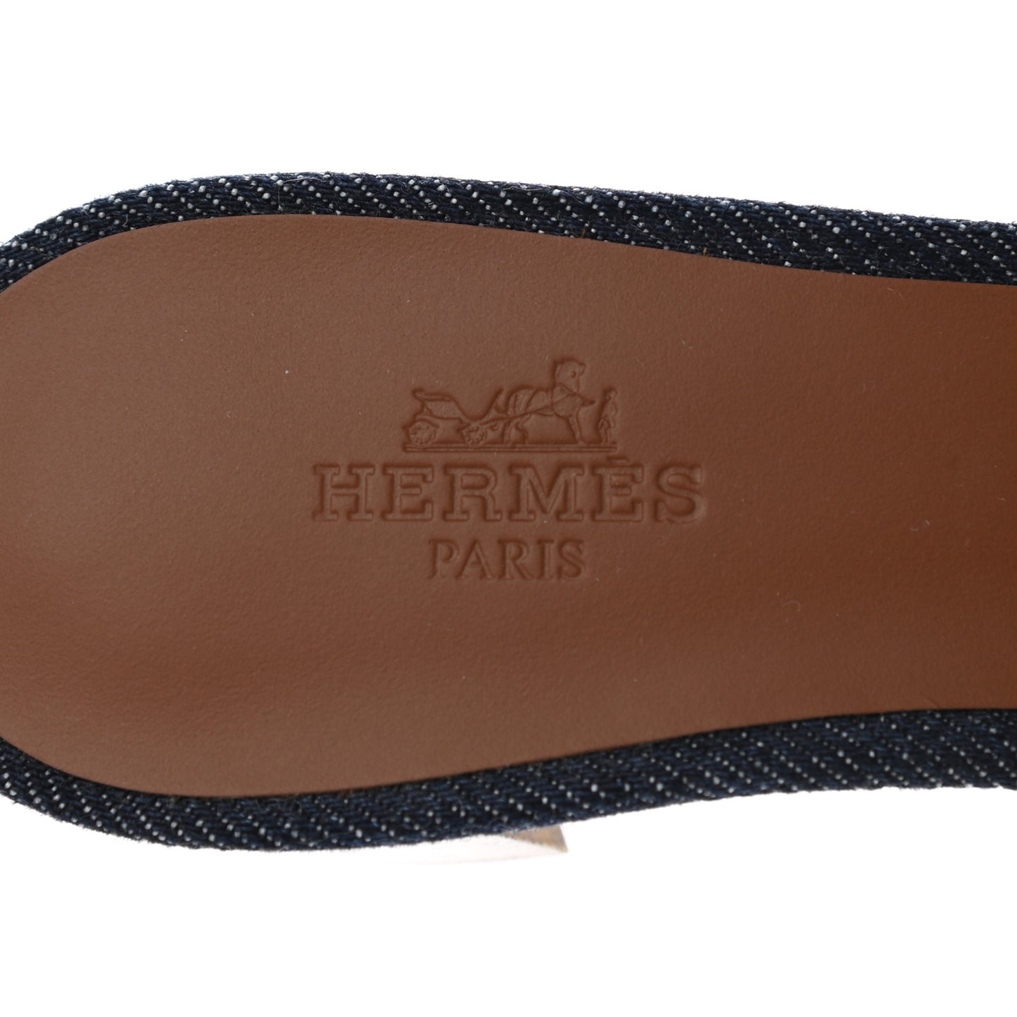 Calfskin Denim Oasis Sandals 35 Bleu Brut Gold