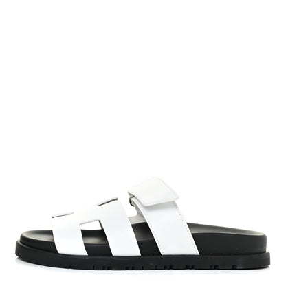 Hermes Calfskin Womens Chypre Sandals 35.5 White 1 of 10