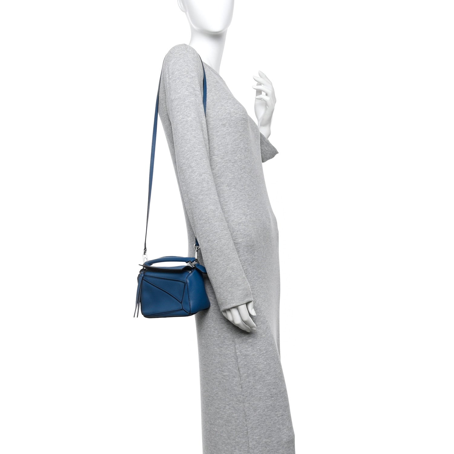 Loewe Calfskin Mini Puzzle Bag Blue 2 of 11
