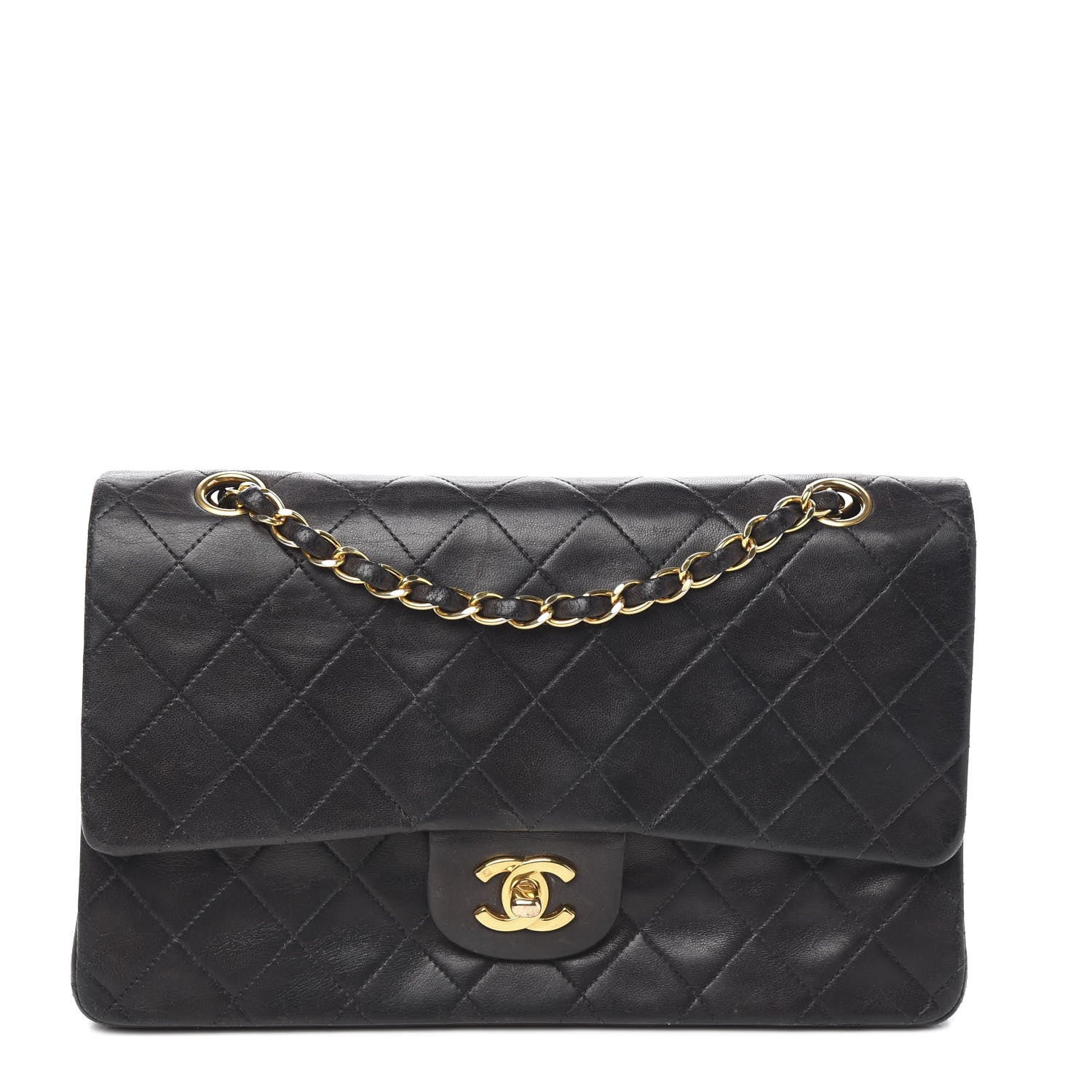 Chanel Lambskin Quilted Medium Double Flap Black 1 of 11