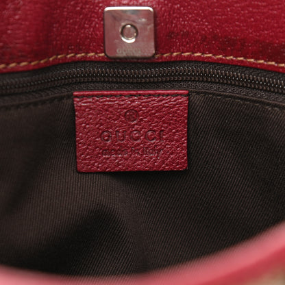Gucci Monogram Calfskin Shoulder Bag Hobo Red 6 of 9