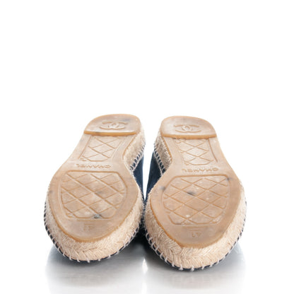 Chanel Kid Suede CC Espadrilles 41 Dark Navy Blue 4 of 7
