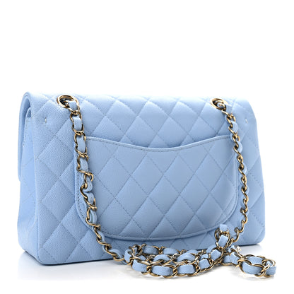 Chanel Caviar Quilted Small Double Flap Light Blue 3 of 13