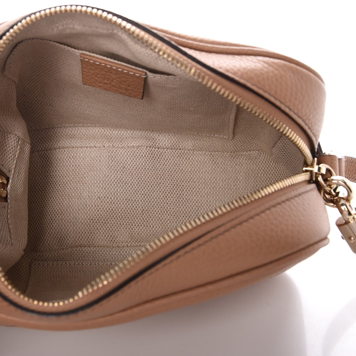 Pebbled Calfskin Small Soho Disco Bag Camelia