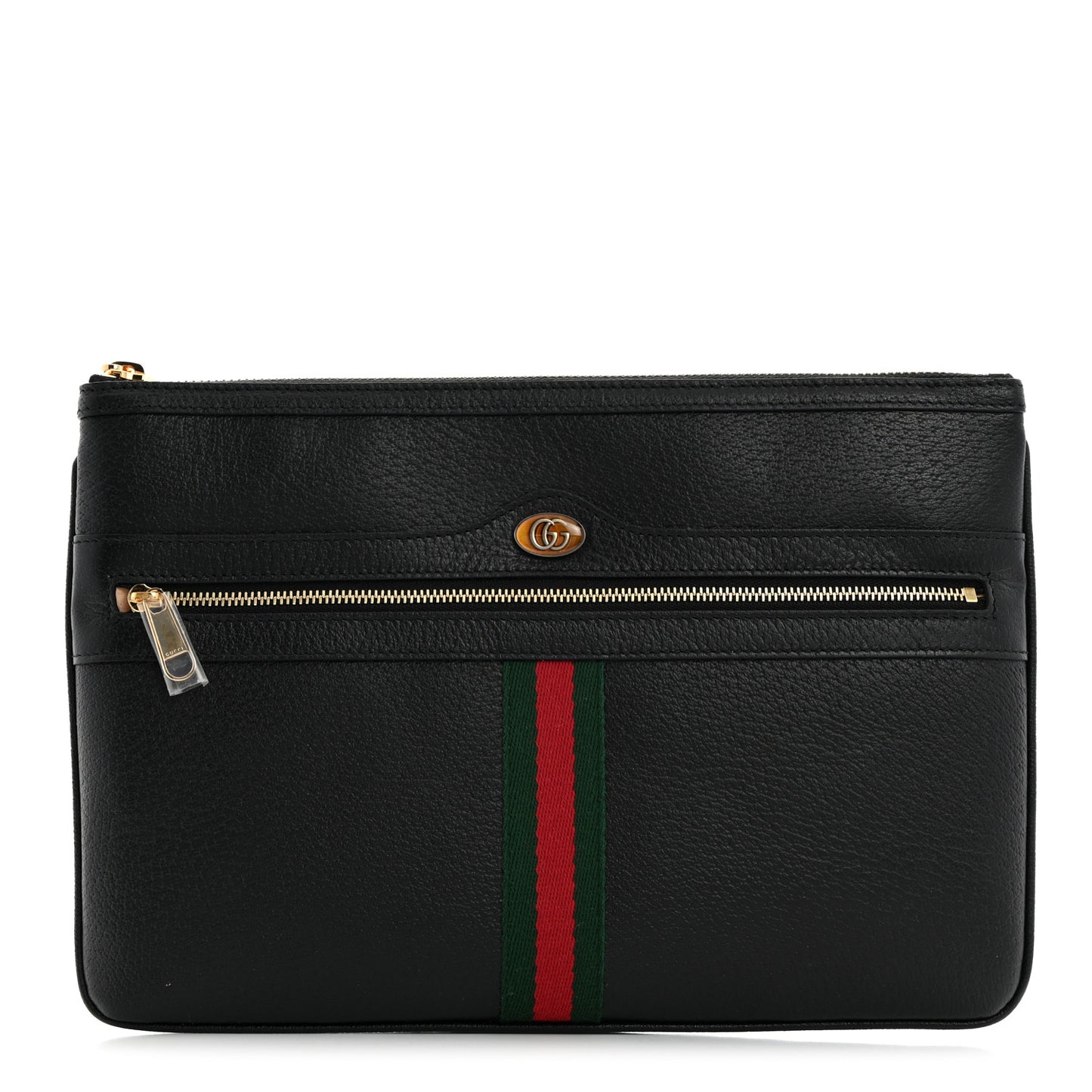 Calfskin Large Ophidia Pouch Clutch Black
