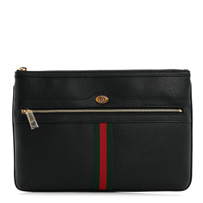 Gucci Calfskin Large Ophidia Pouch Clutch Black 1 of 8