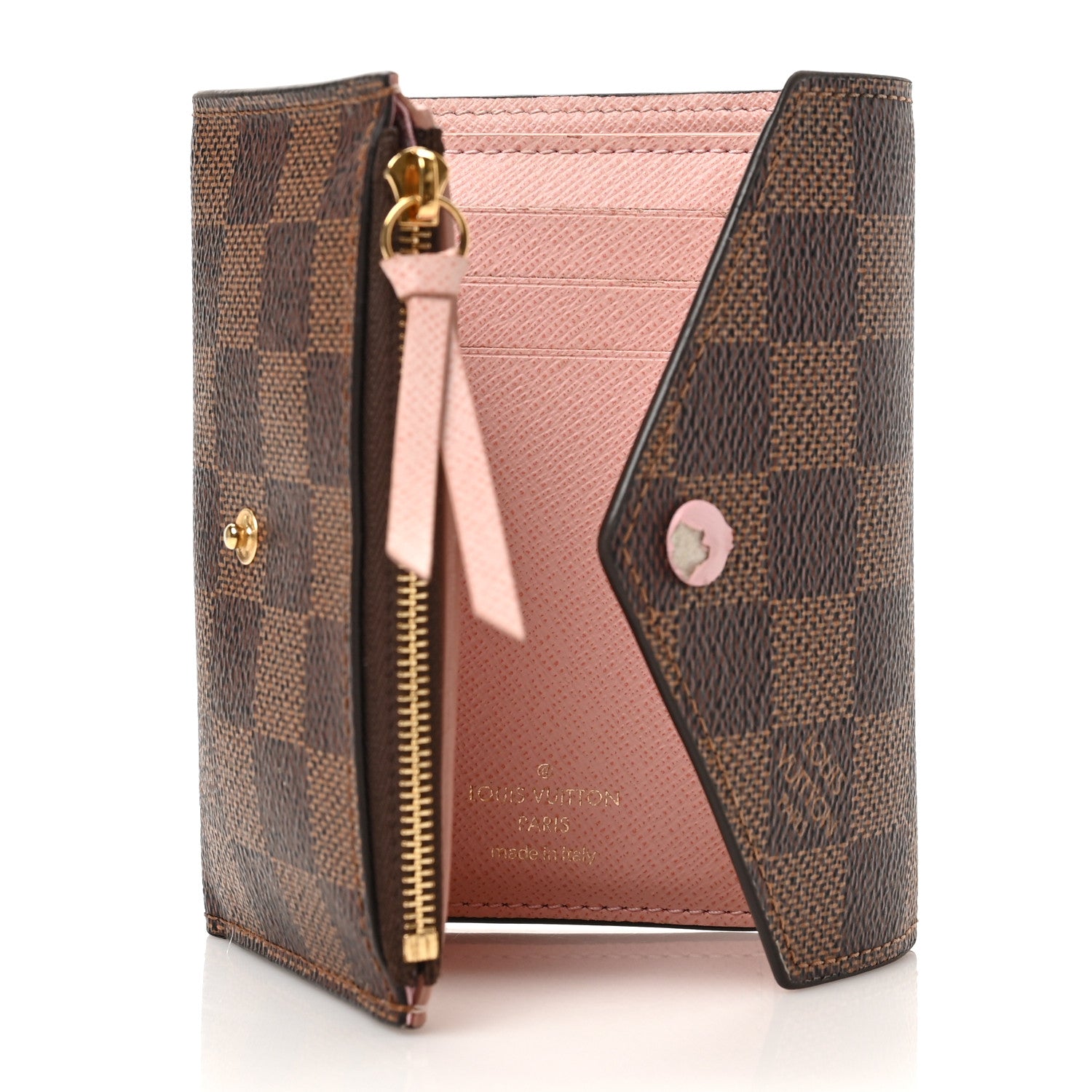 Louis Vuitton Damier Ebene Victorine Wallet Rose Ballerine 5 of 6