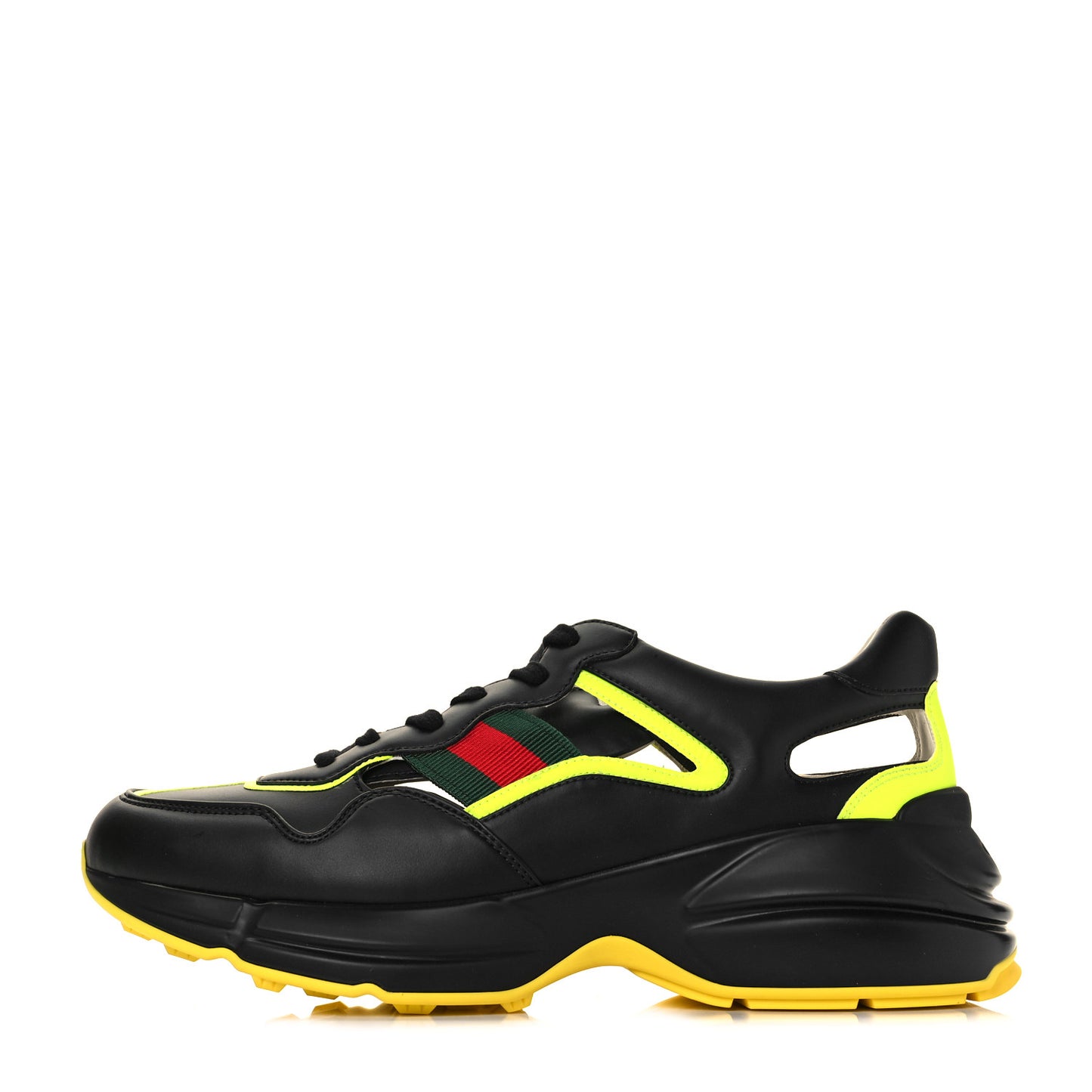 Demetra Web Mens Rhyton Cut Out Sneakers 10 Black Yellow Fluo