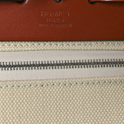 Hermes Military Toile Vache Hunter Herbag Zip 31 PM Beton Rouge H 7 of 12