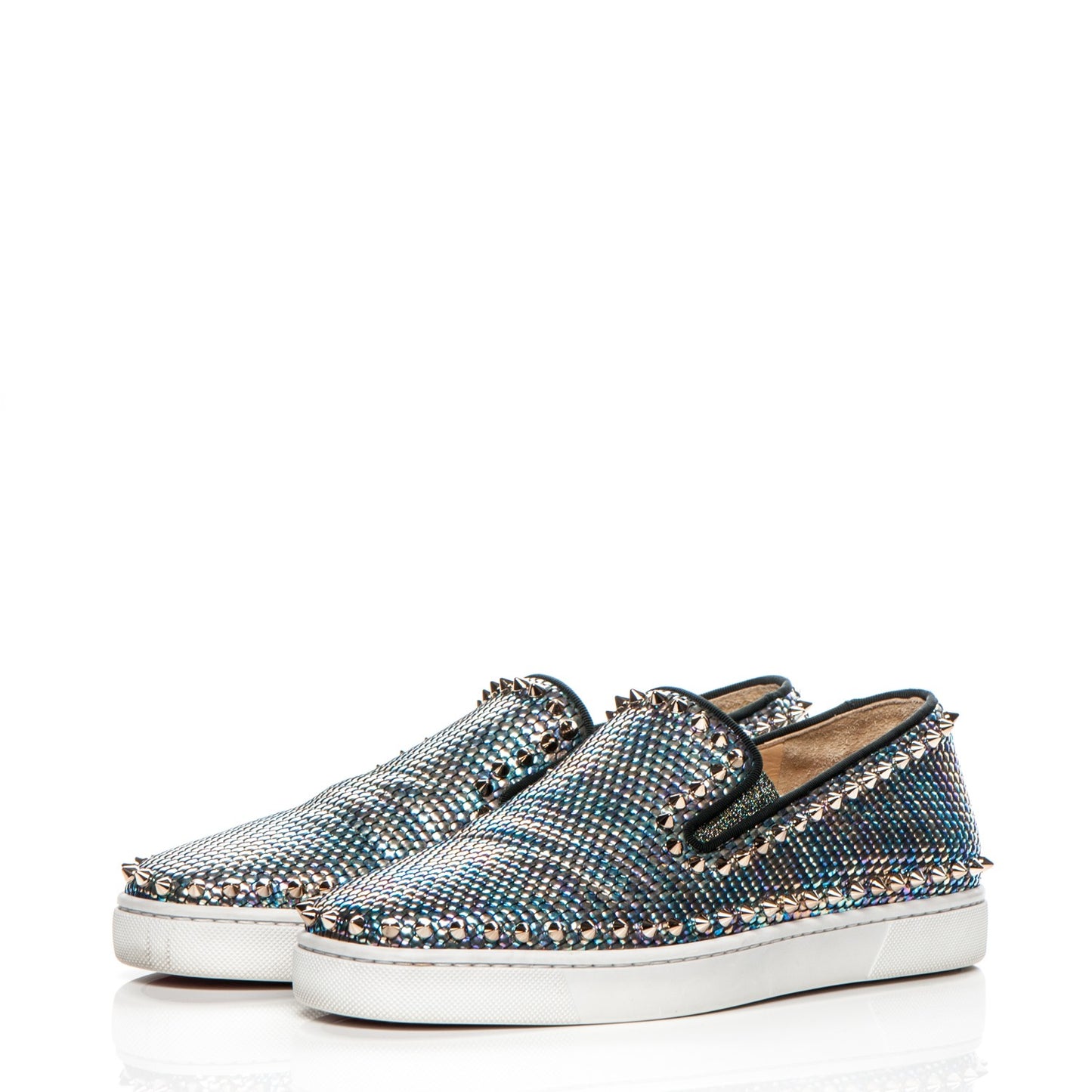 Mens Tresse Nacre Pik Boat Flats 41 Multicolor Colombe Metal