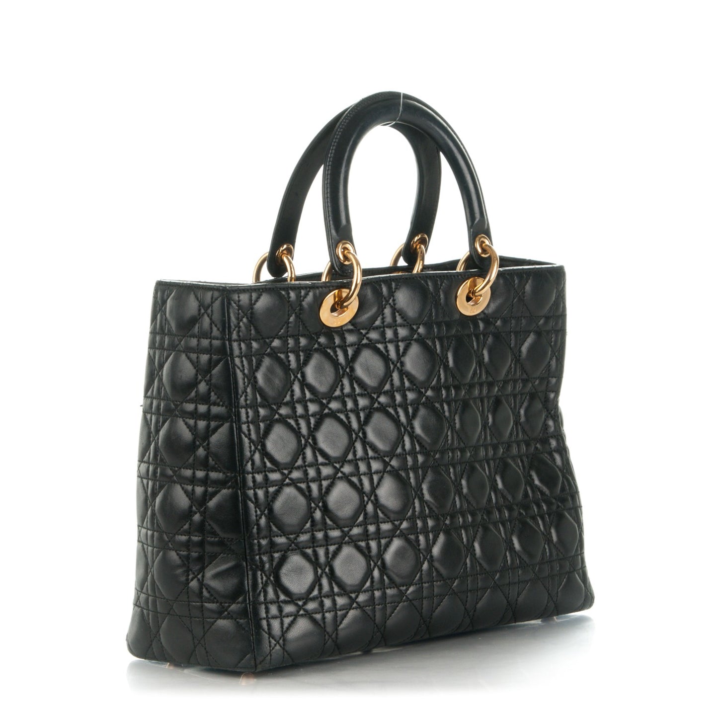 Lambskin Cannage Large Lady Dior Black