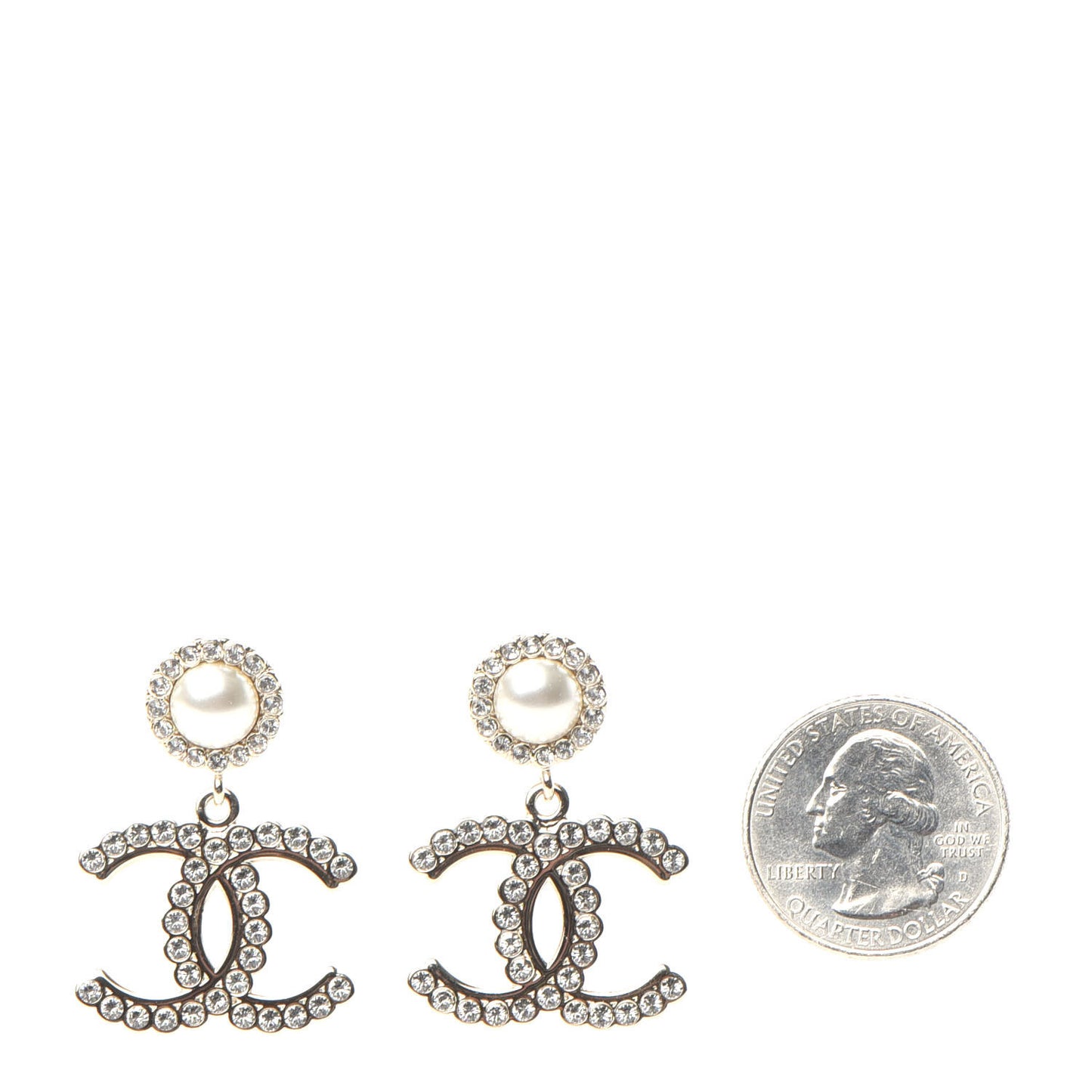 Crystal Pearl Bow-tiful CC Drop Earrings Gold