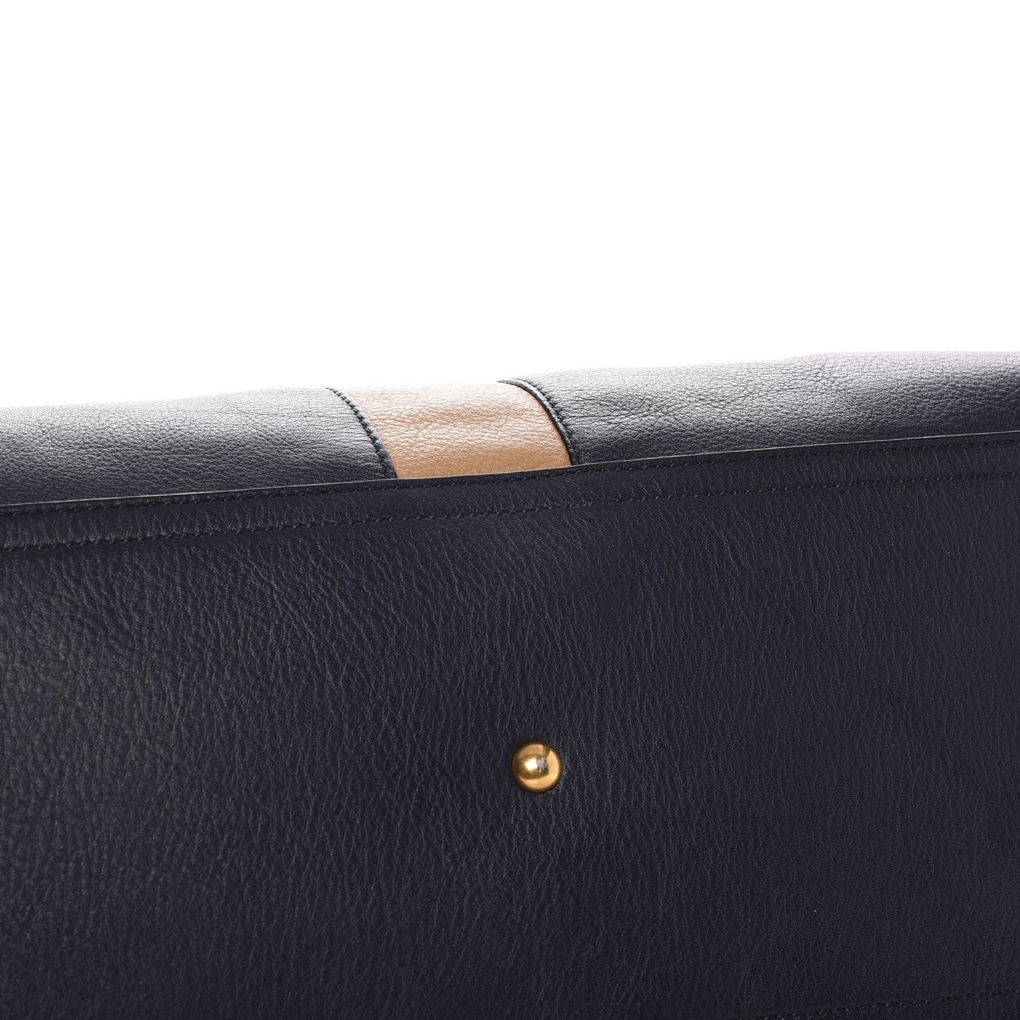 Calfskin Medium Tri-color Cabas Chyc Navy Mushroom