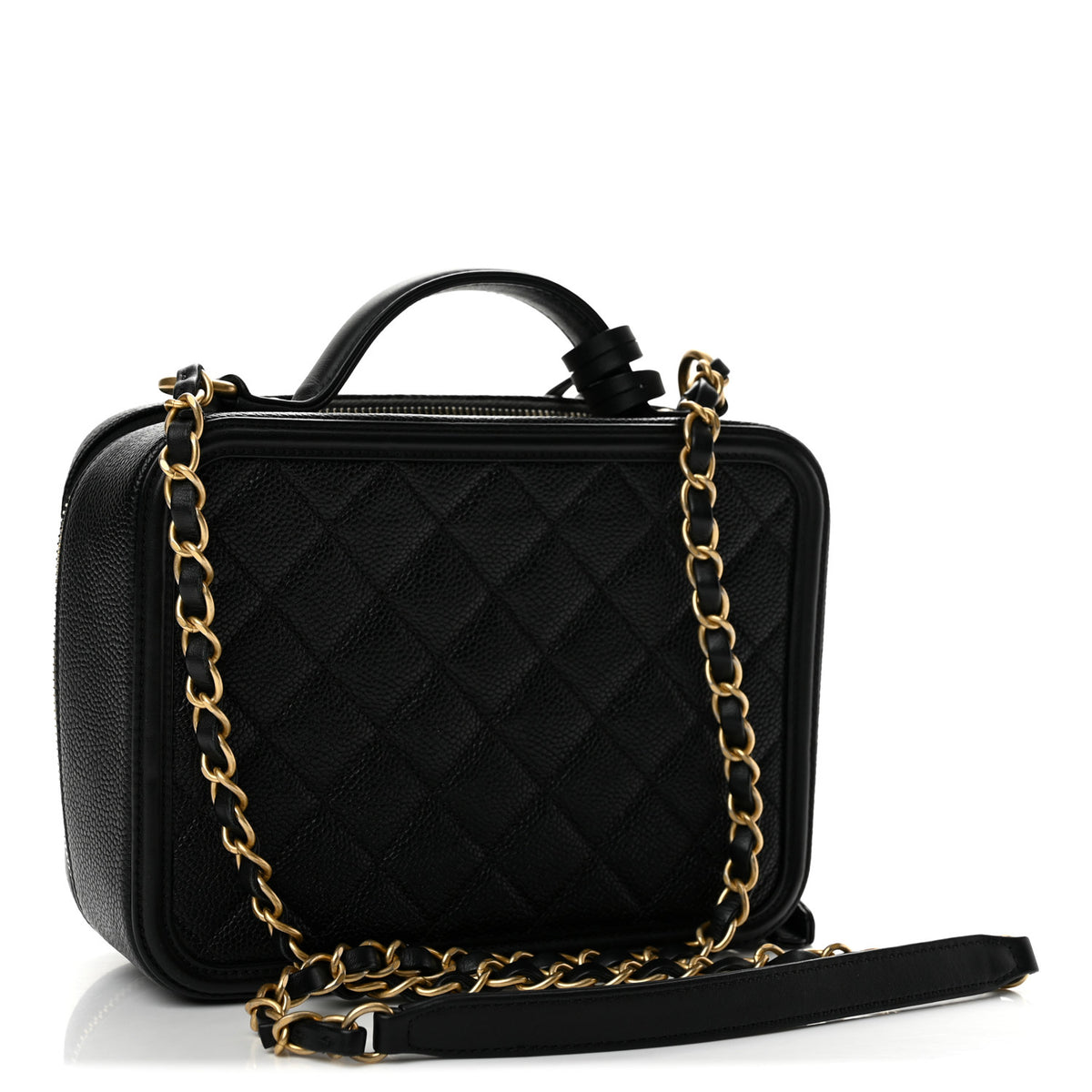 Chanel Caviar Quilted Medium CC Filigree Vanity Case Black 3 of 14