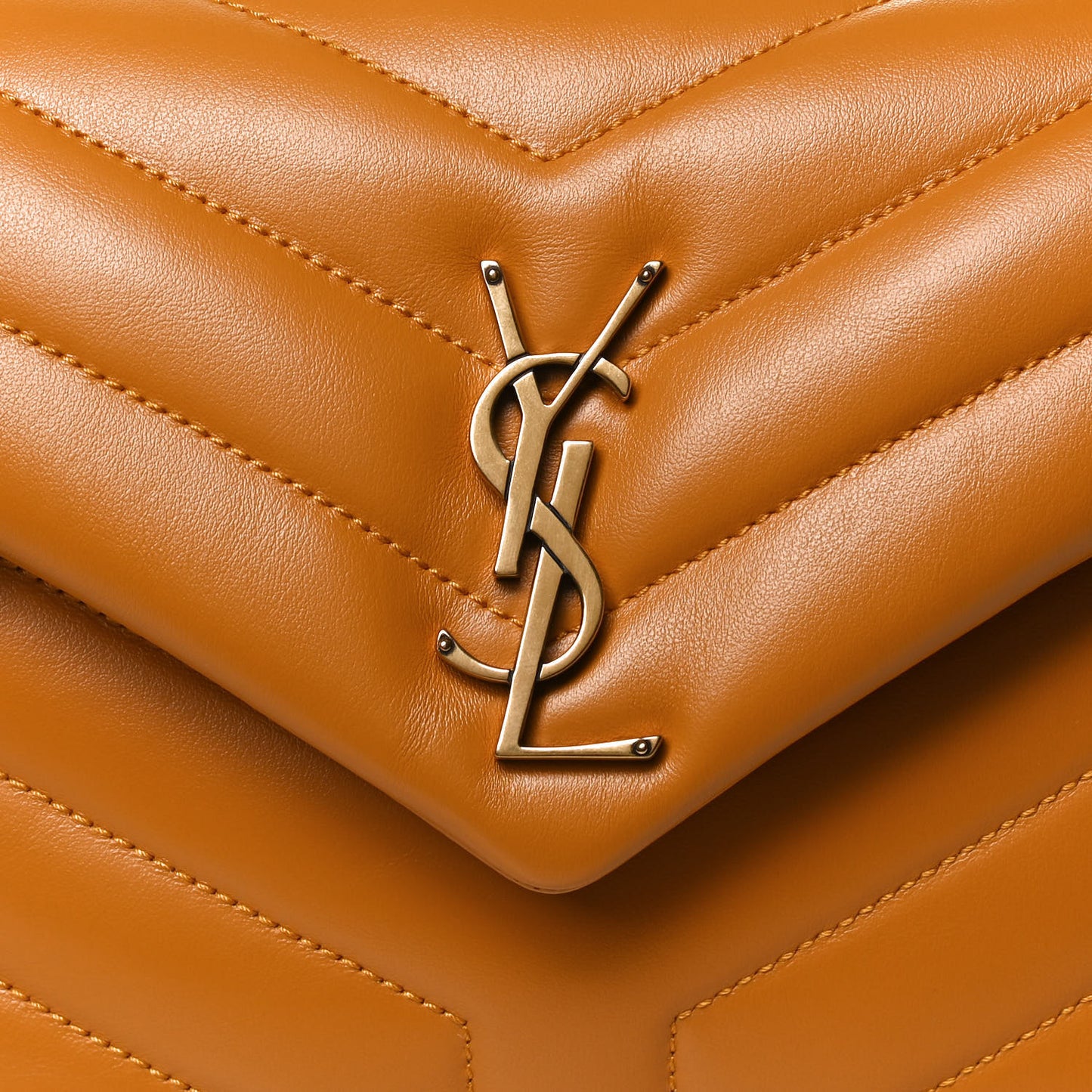Calfskin Y Quilted Monogram Small Loulou Chain Satchel Cheddar