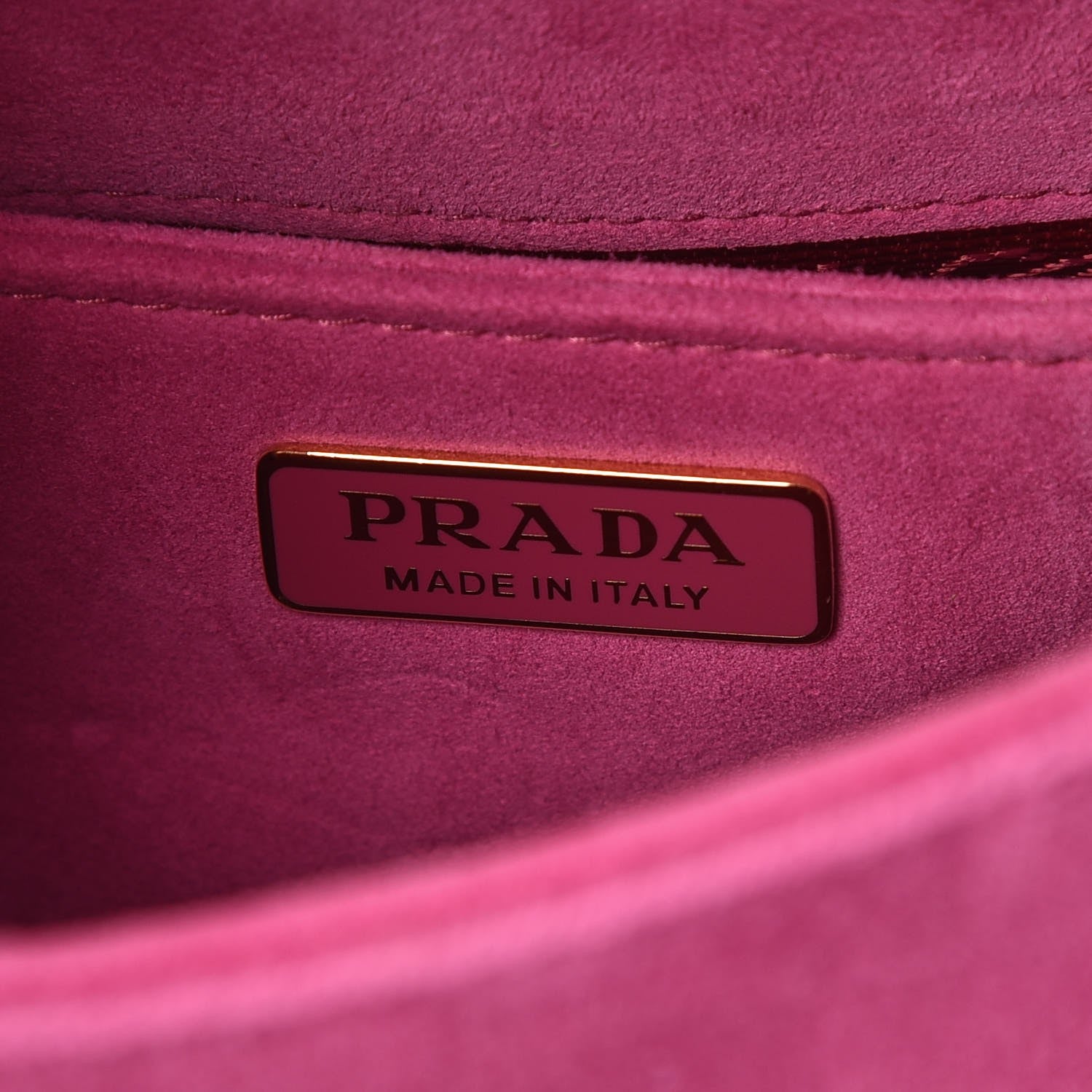 Prada Velluto Ricamo Cahier Belt Bag Fuxia 7 of 7