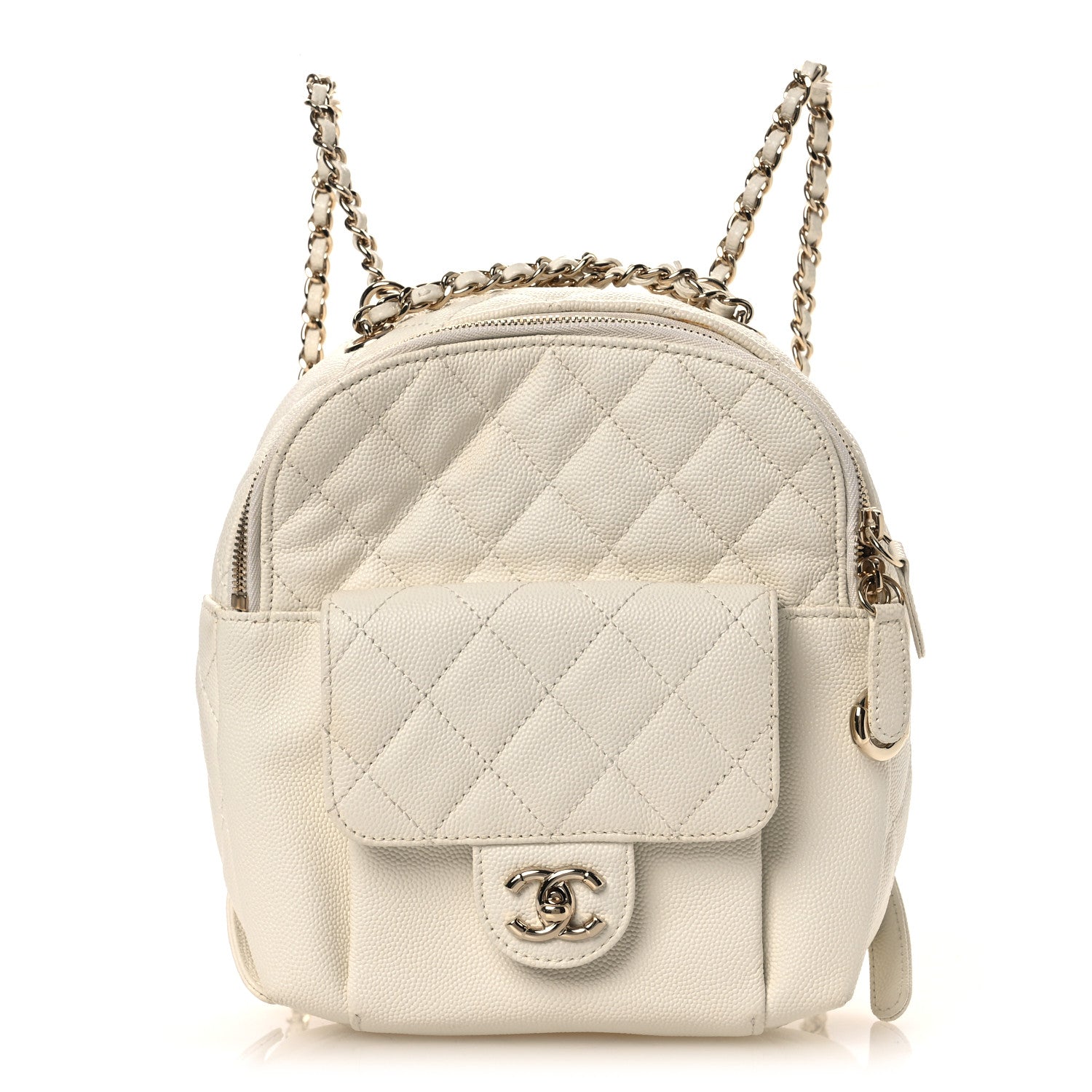 Chanel Caviar Quilted Small CC Day Backpack White 8 of 14
