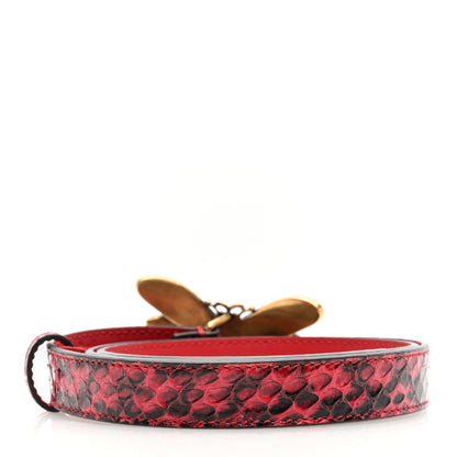 Gucci Snakeskin Queen Margaret Bee Belt 80 32 Black 2 of 4