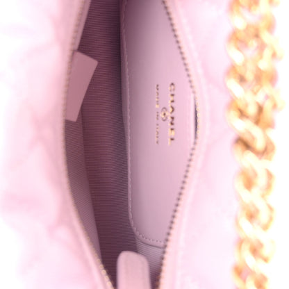 Chanel Shiny Caviar Quilted Bow Pouch Hobo Light Purple 4 of 9