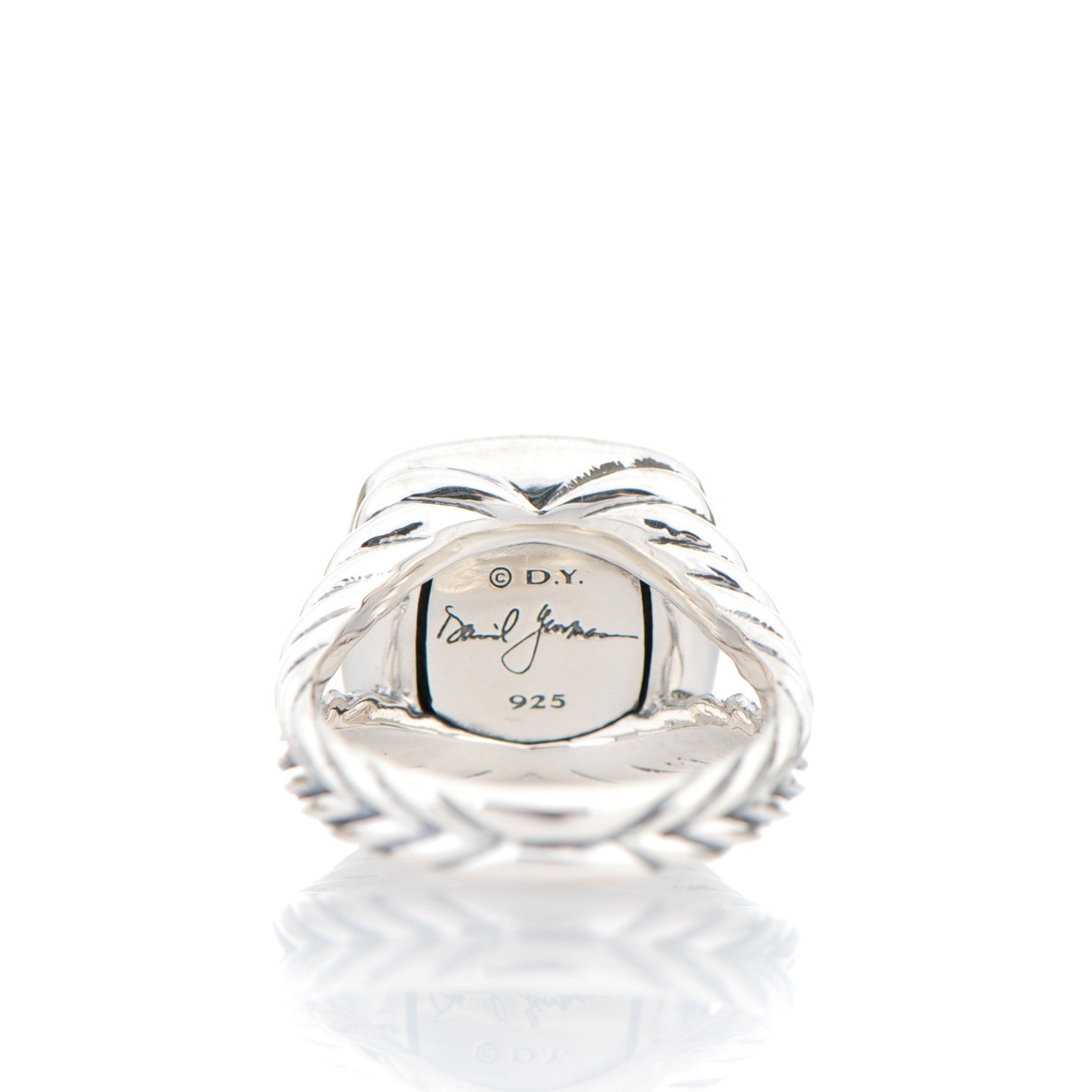 David Yurman Sterling Silver Diamond Black Orchid 11mm Albion Ring 52 6 5 of 6