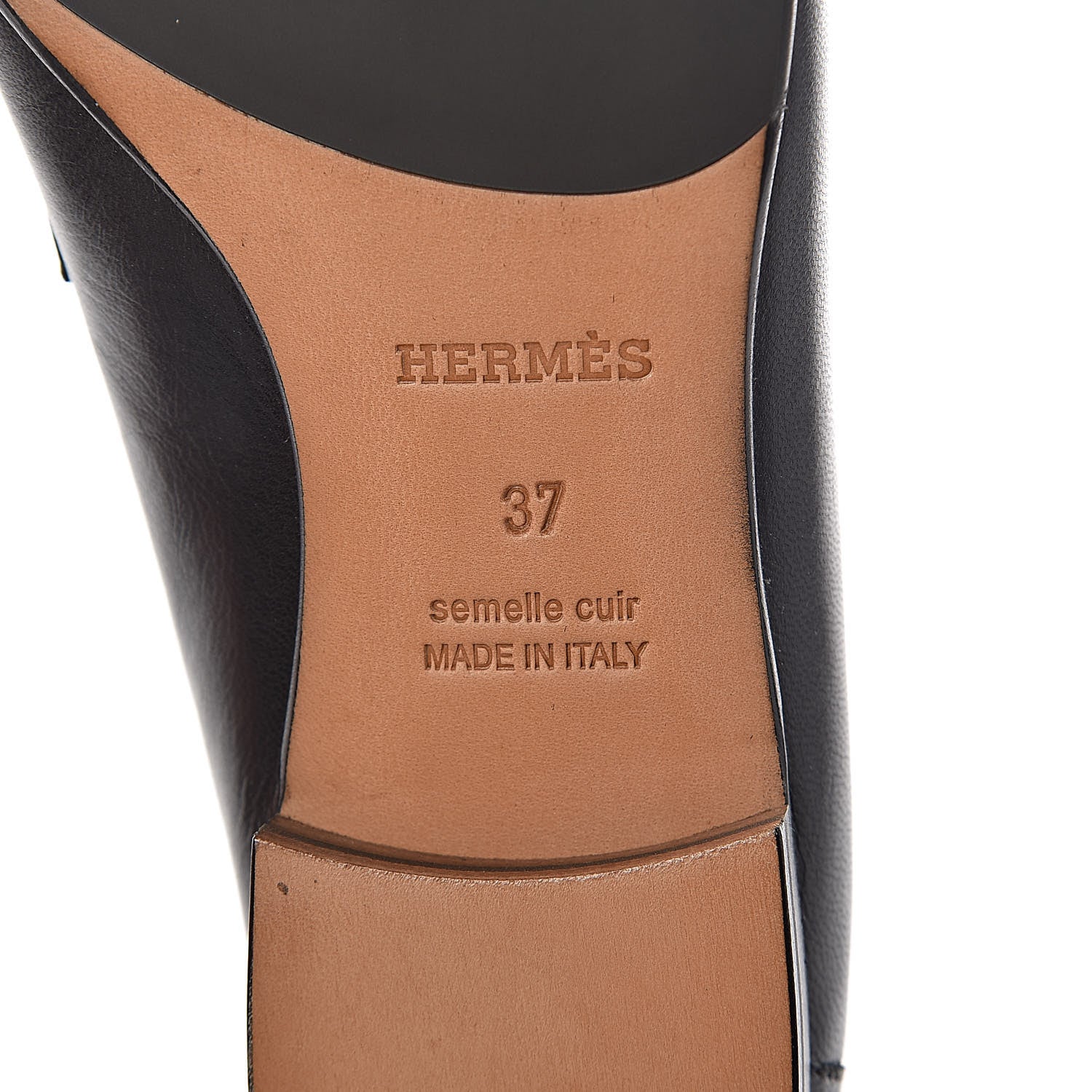 Hermes Goatskin Paris Loafers 37 Black 7 of 8