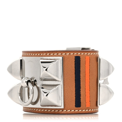 Hermes Barenia Collier de Chien CDC Rocabar Bracelet T1 Fauve 1 of 5