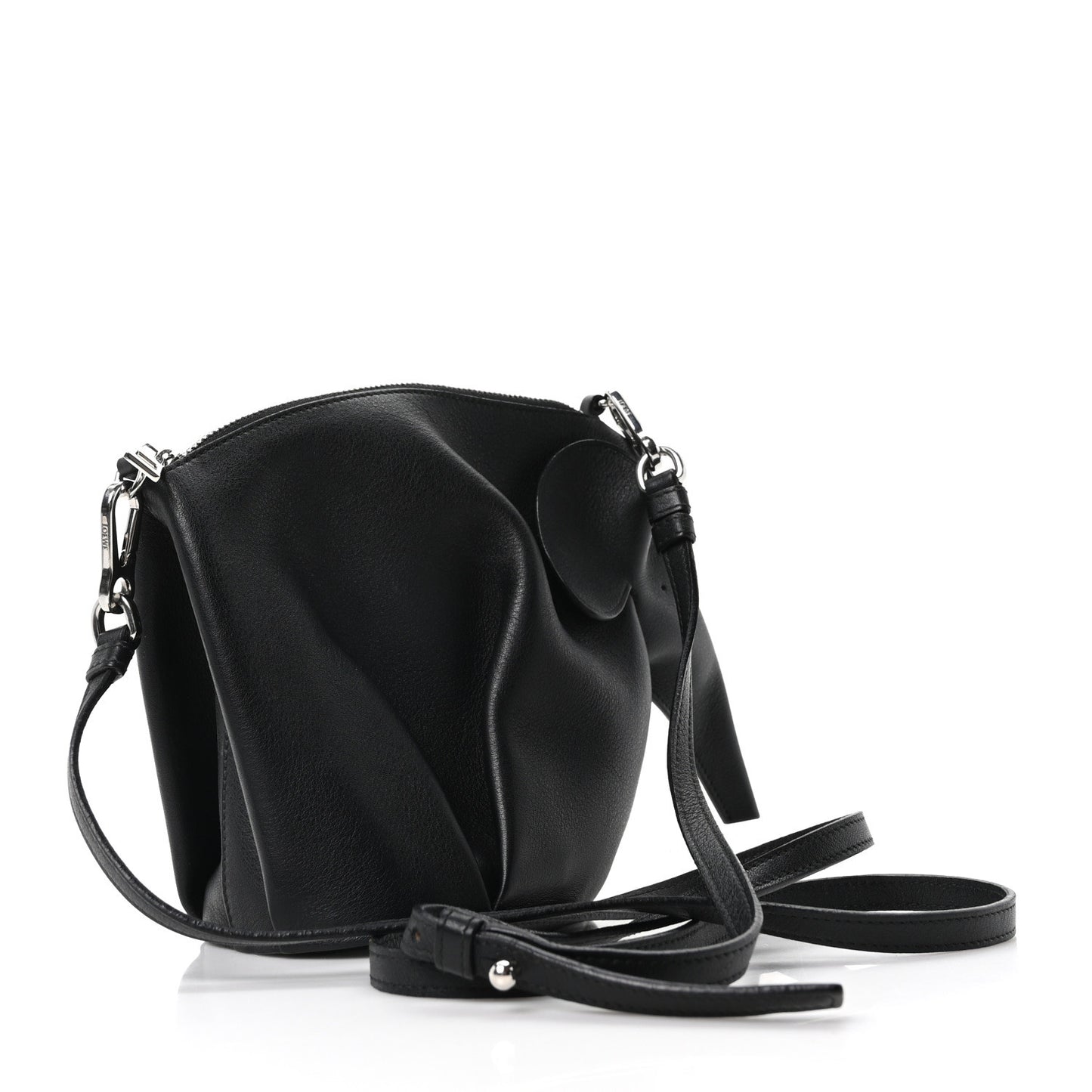 Calfskin Mini Elephant Crossbody Bag Black