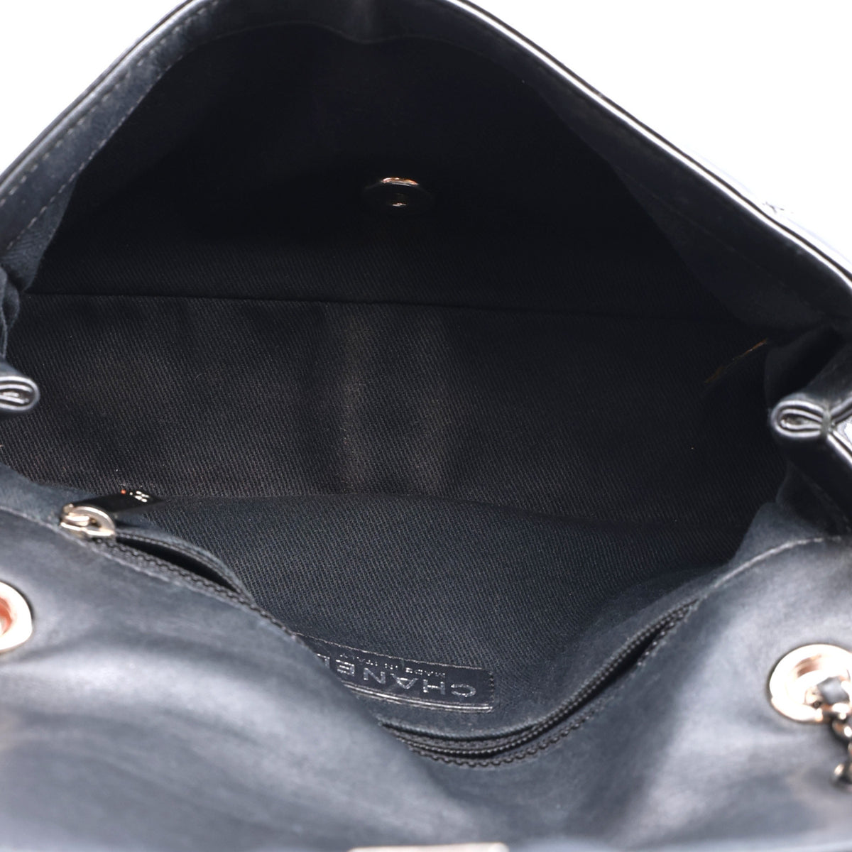 Patent Quilted Small Coco Shine Flap Black