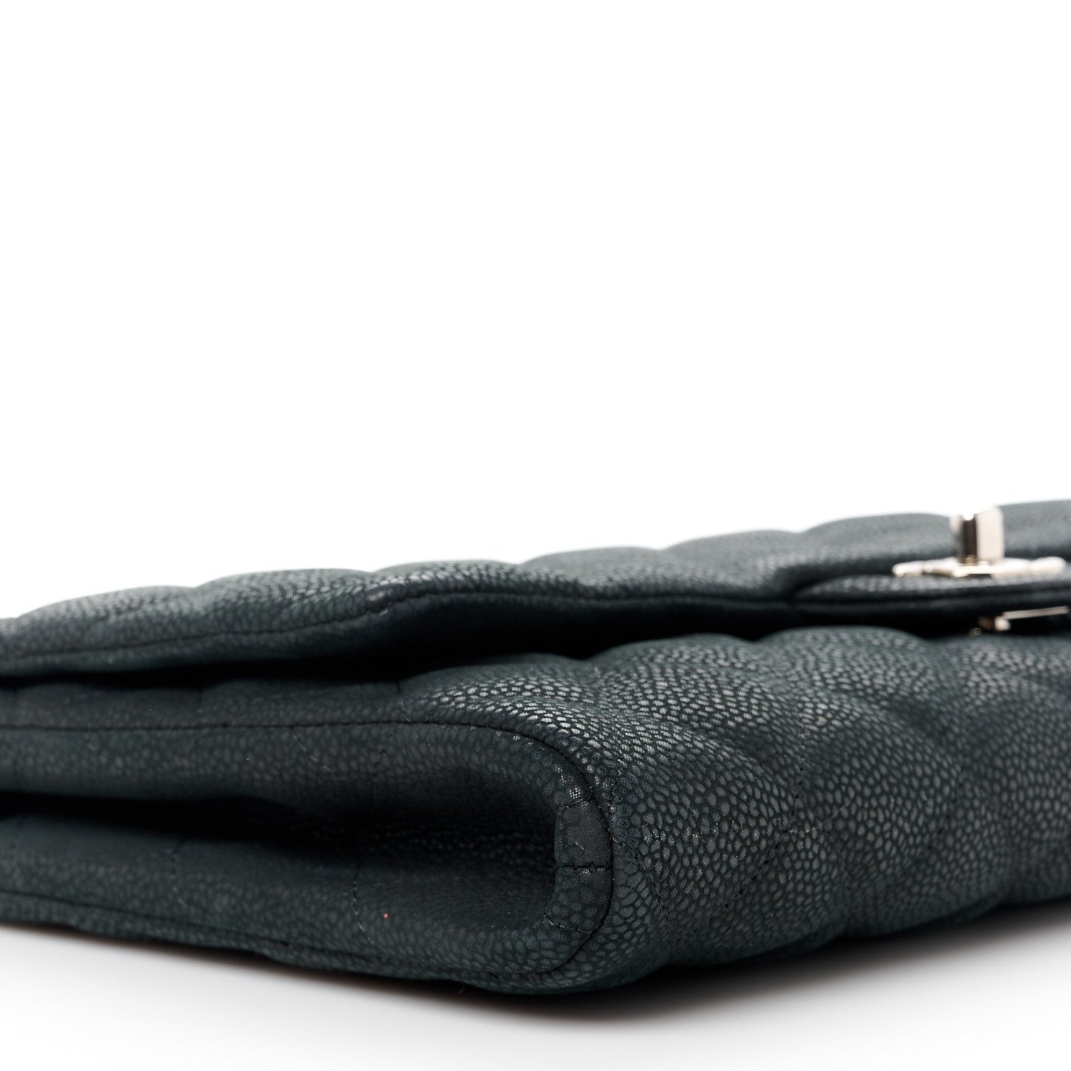 Chanel Iridescent Caviar Quilted Clutch With Chain Flap Black 10 of 12