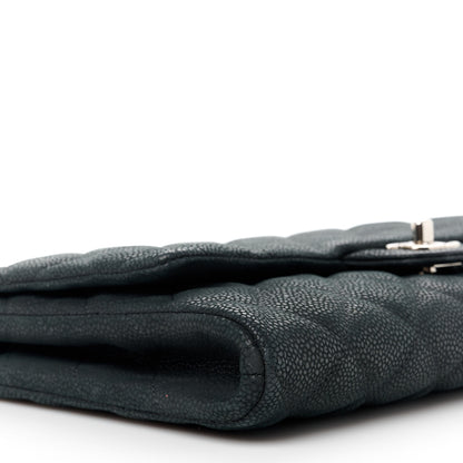 Chanel Iridescent Caviar Quilted Clutch With Chain Flap Black 10 of 12