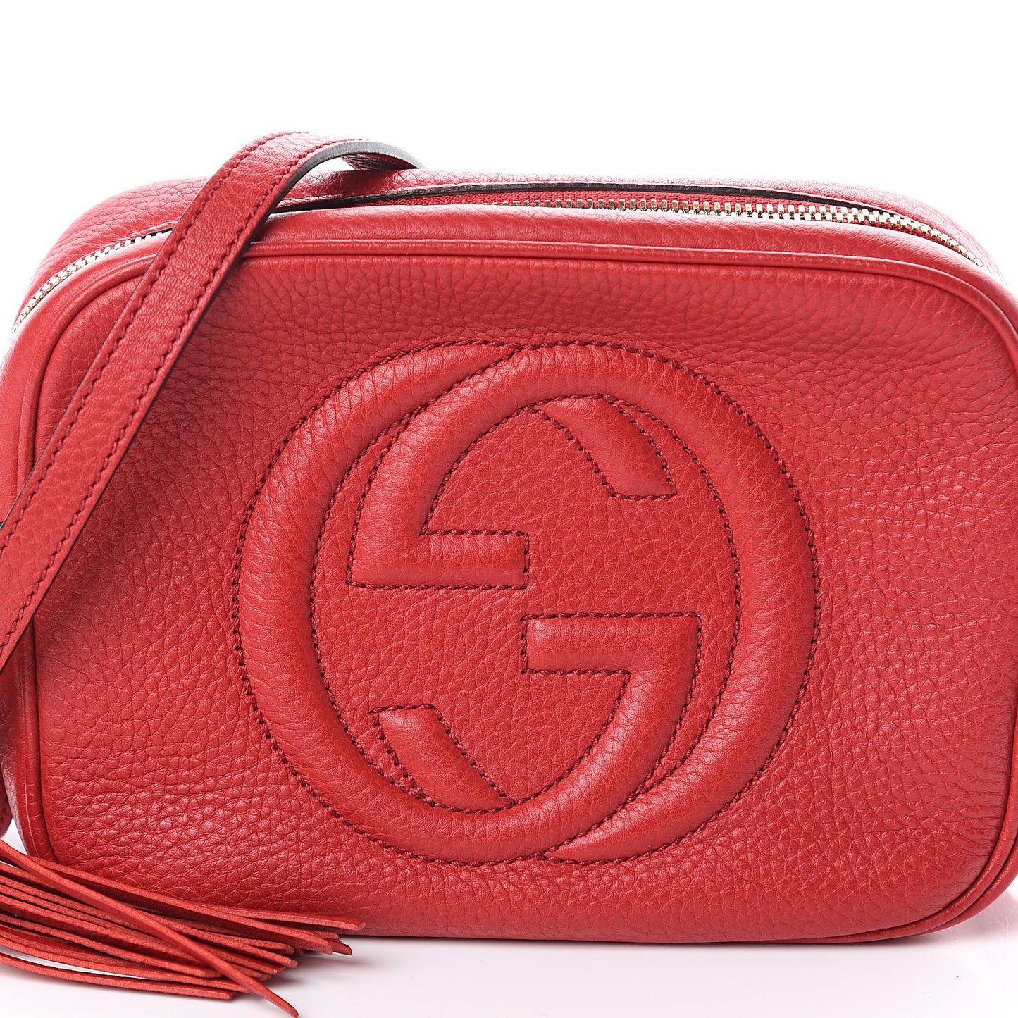 Pebbled Calfskin Small Soho Disco Bag Tabasco Red